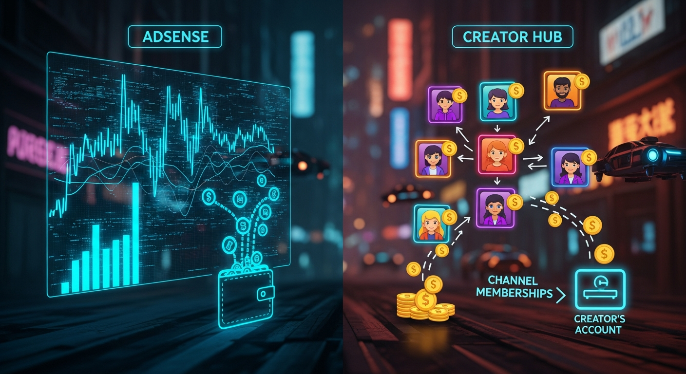 Differences between YouTube AdSense revenue and channel memberships income