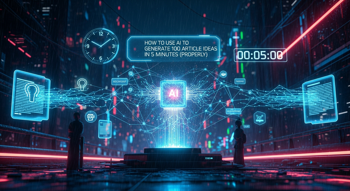 How to Use AI to Generate 100 Article Ideas in 5 Minutes (Properly)