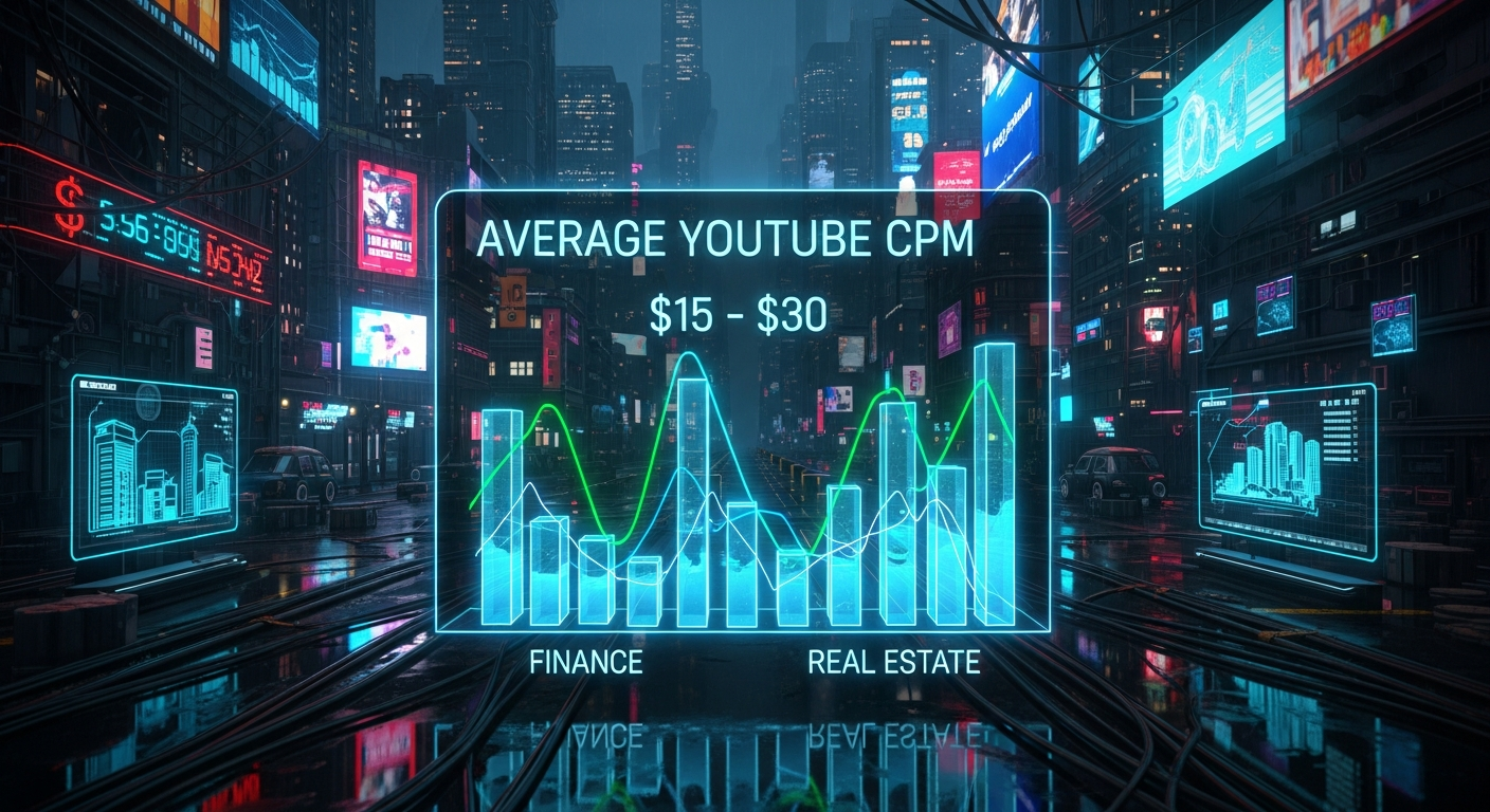 What is the average YouTube CPM for finance and real estate videos